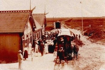 historischer Bahnhof Lakolk mit Blick nach Kongsmark